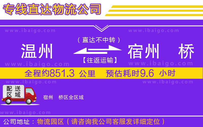 溫州到宿州埇橋區貨運專線