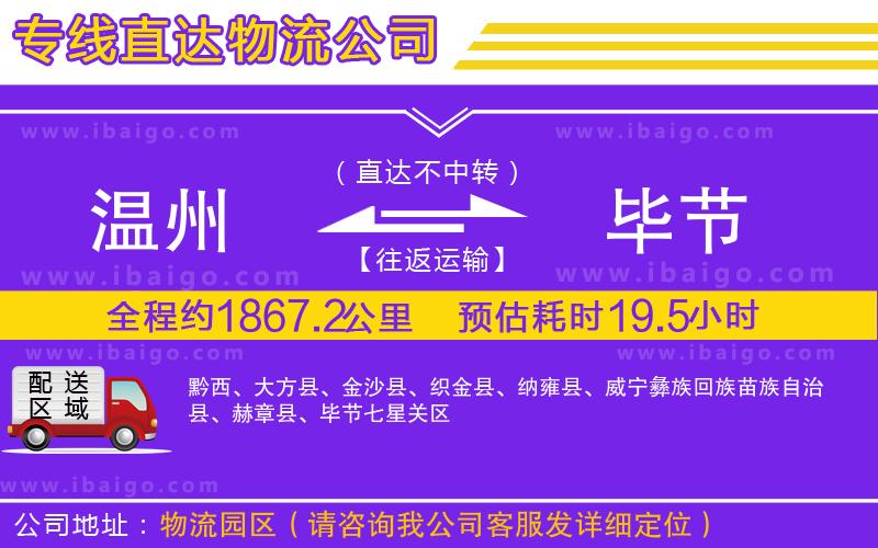 溫州到畢節物流公司