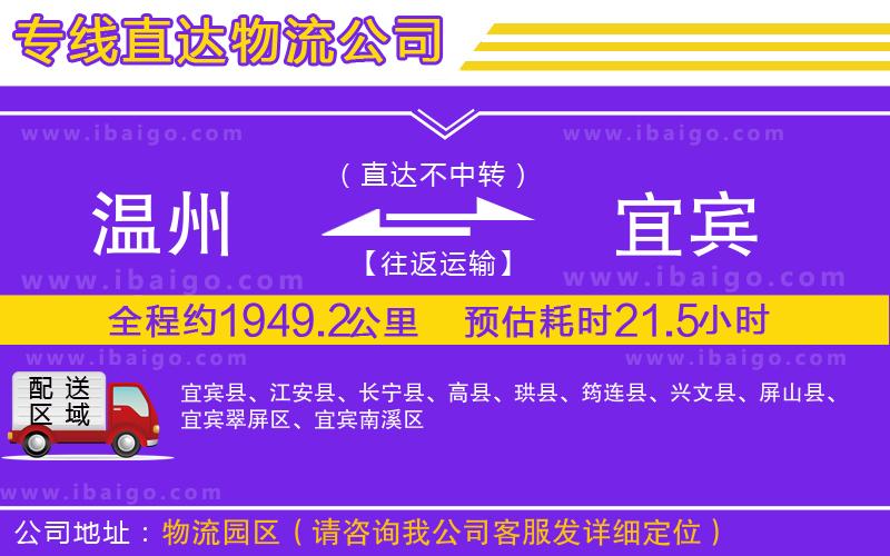 溫州到宜賓貨運專線