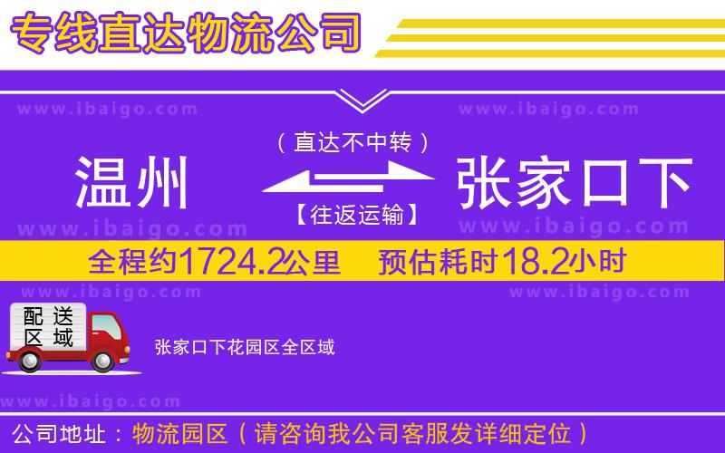 溫州到張家口下花園區貨運專線