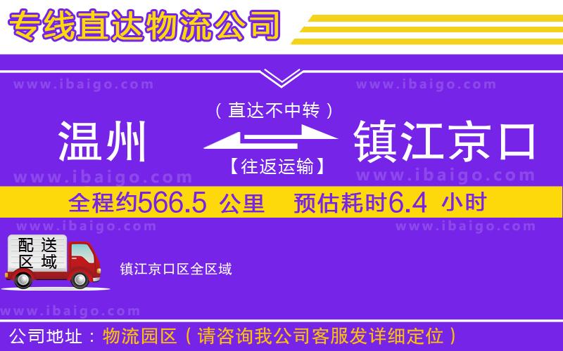 溫州到鎮江京口區物流專線