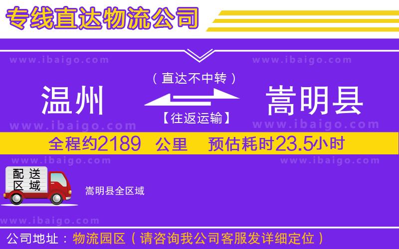 溫州到嵩明縣物流專(zhuān)線