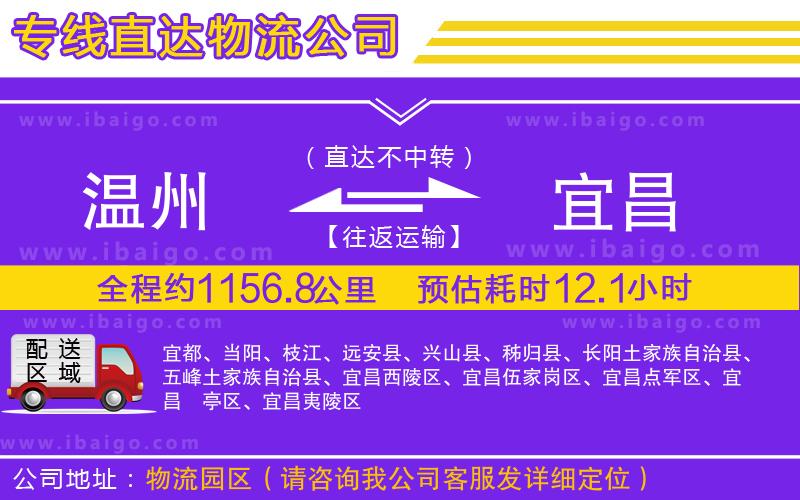 溫州到宜昌貨運公司