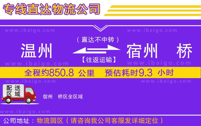 溫州到宿州埇橋區貨運公司