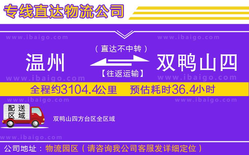 溫州到雙鴨山四方臺區物流專線