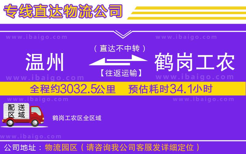溫州到鶴崗工農區貨運專線