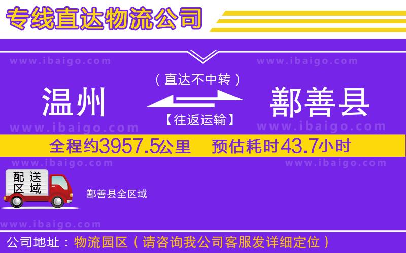 溫州到鄯善縣物流專線