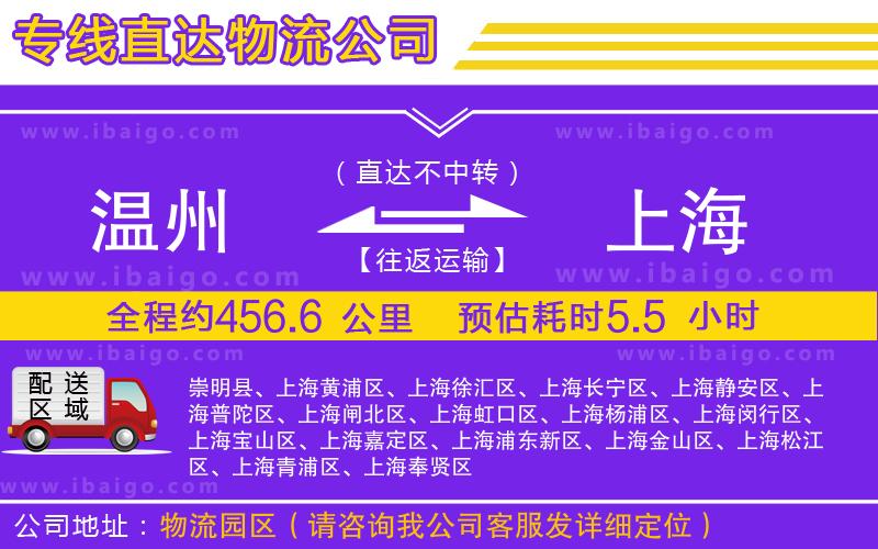 溫州到上海貨運專線