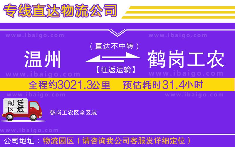 溫州到鶴崗工農區物流公司