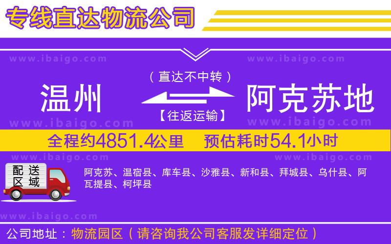 溫州到阿克蘇地區貨運專線