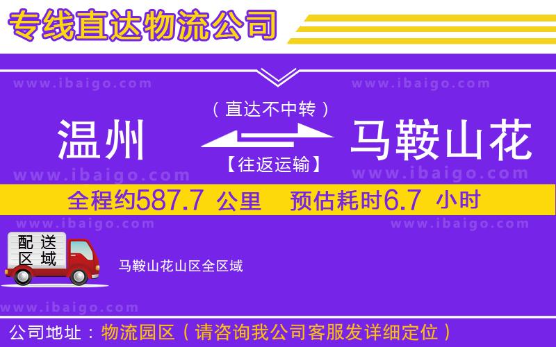 溫州到馬鞍山花山區物流專線