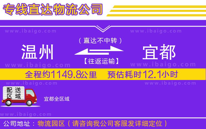 溫州到宜都物流專線