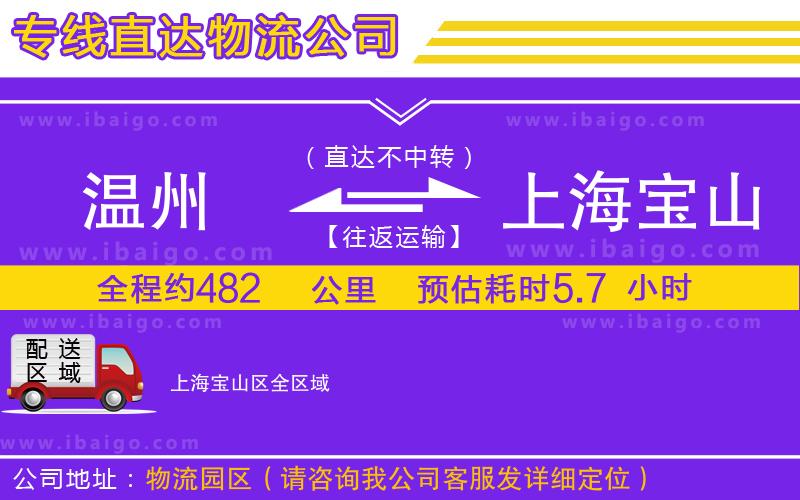 溫州到上海寶山區物流