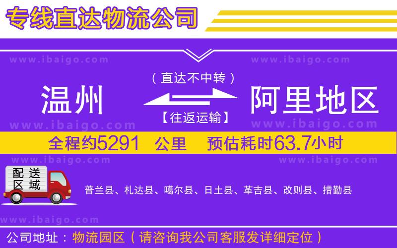 溫州到阿里地區貨運