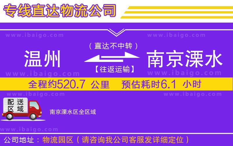 溫州到南京溧水區物流